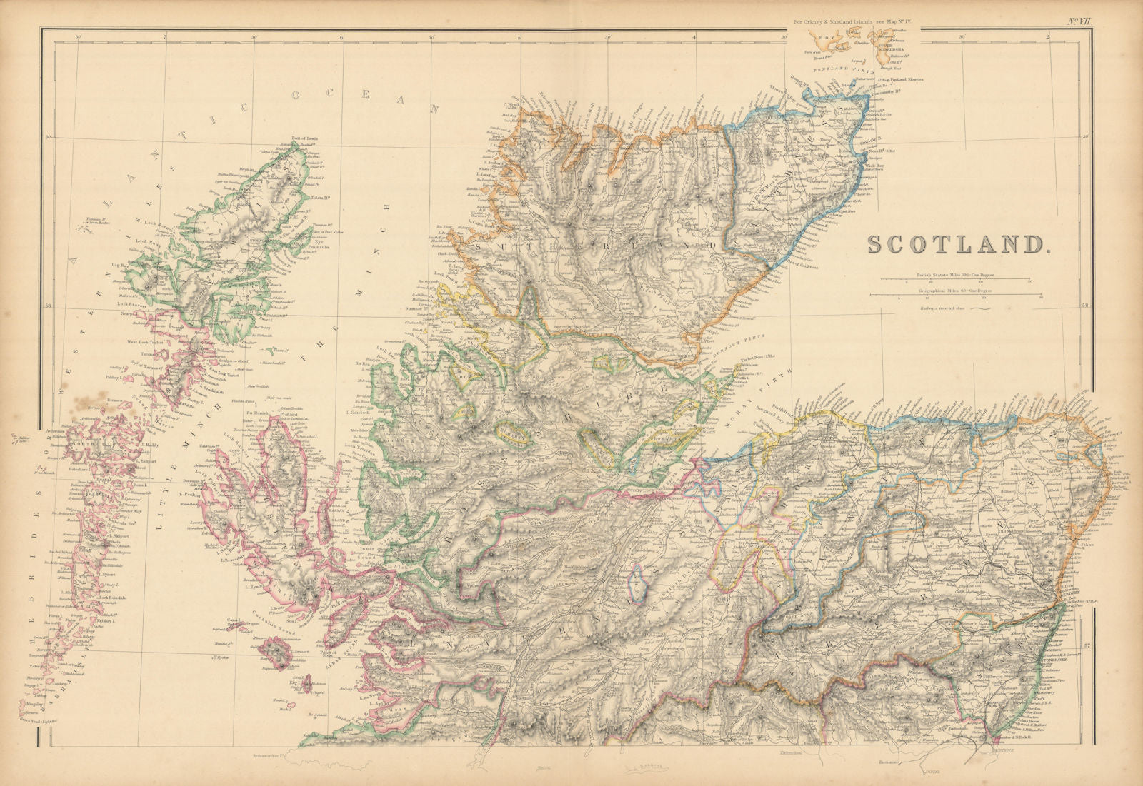 Scotland (North) by Edward Weller. Highlands & Islands. Hebrides 1859 old map